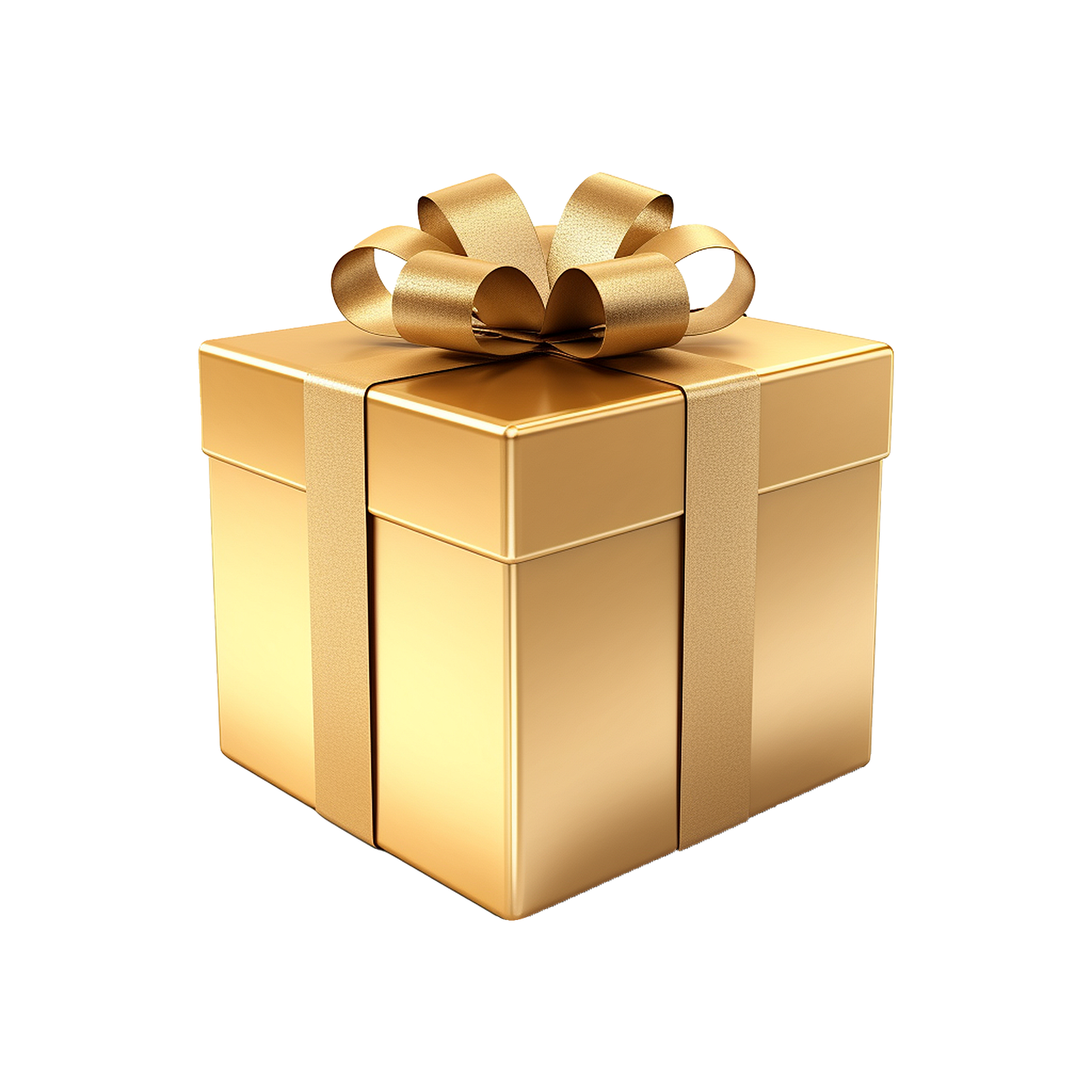 vecteezy ai generated golden gift box with bow isolated on 41919069